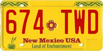NM license plate 674TWD