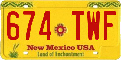 NM license plate 674TWF