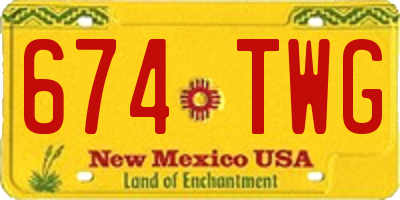 NM license plate 674TWG