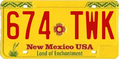 NM license plate 674TWK