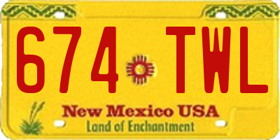 NM license plate 674TWL