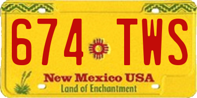 NM license plate 674TWS