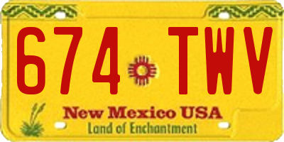 NM license plate 674TWV