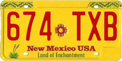 NM license plate 674TXB
