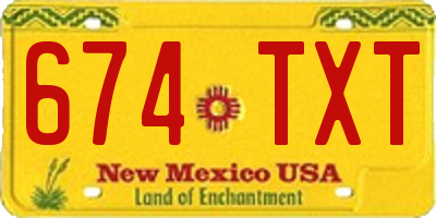 NM license plate 674TXT