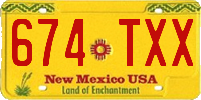 NM license plate 674TXX