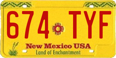NM license plate 674TYF