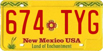 NM license plate 674TYG