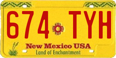 NM license plate 674TYH