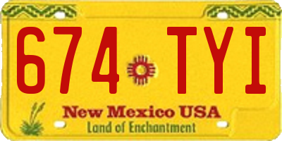 NM license plate 674TYI