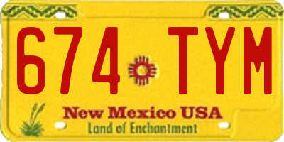 NM license plate 674TYM