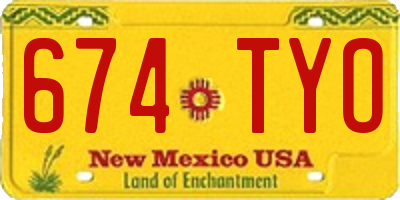 NM license plate 674TYO