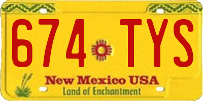 NM license plate 674TYS