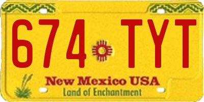 NM license plate 674TYT