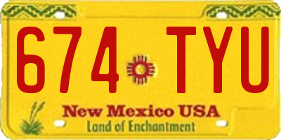 NM license plate 674TYU