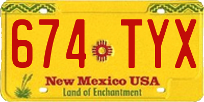 NM license plate 674TYX