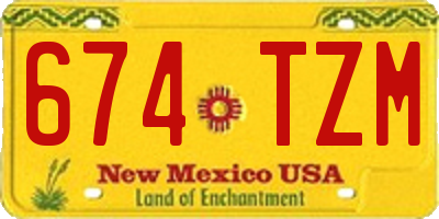 NM license plate 674TZM