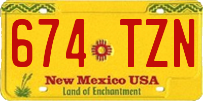 NM license plate 674TZN