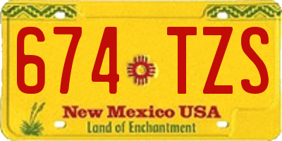 NM license plate 674TZS