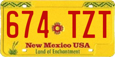 NM license plate 674TZT