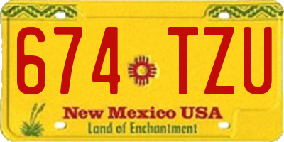 NM license plate 674TZU