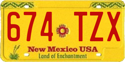 NM license plate 674TZX