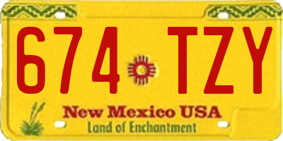 NM license plate 674TZY