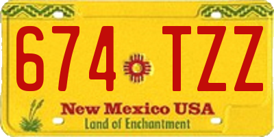 NM license plate 674TZZ