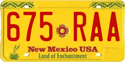 NM license plate 675RAA