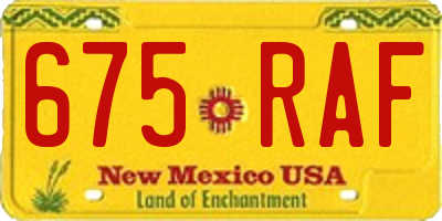 NM license plate 675RAF