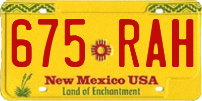 NM license plate 675RAH