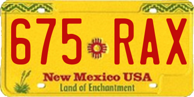 NM license plate 675RAX