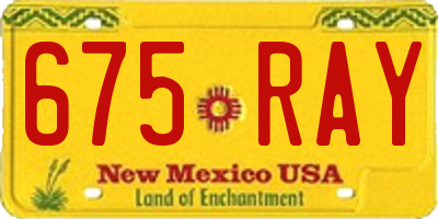 NM license plate 675RAY