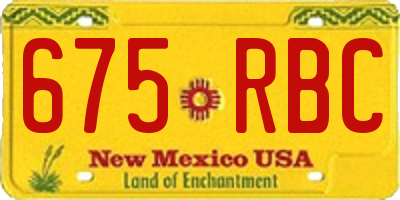 NM license plate 675RBC