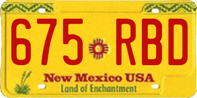 NM license plate 675RBD