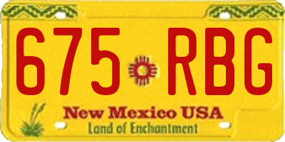 NM license plate 675RBG