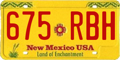 NM license plate 675RBH