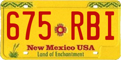 NM license plate 675RBI