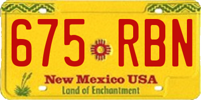NM license plate 675RBN