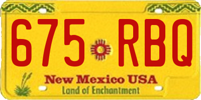 NM license plate 675RBQ
