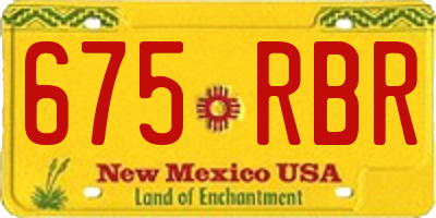 NM license plate 675RBR