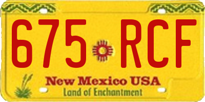 NM license plate 675RCF