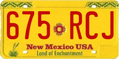 NM license plate 675RCJ