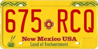 NM license plate 675RCQ