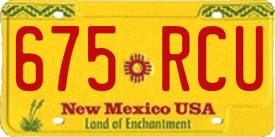 NM license plate 675RCU