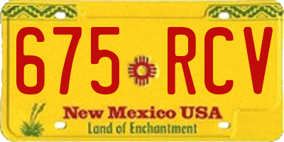 NM license plate 675RCV