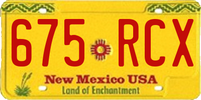 NM license plate 675RCX