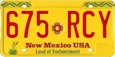 NM license plate 675RCY