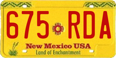 NM license plate 675RDA
