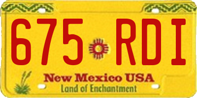 NM license plate 675RDI